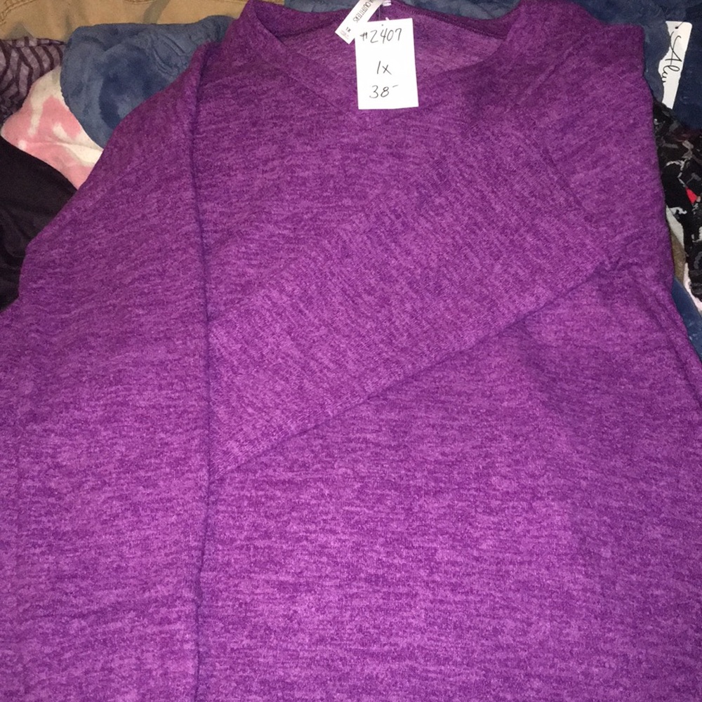 Long purple soft sweater